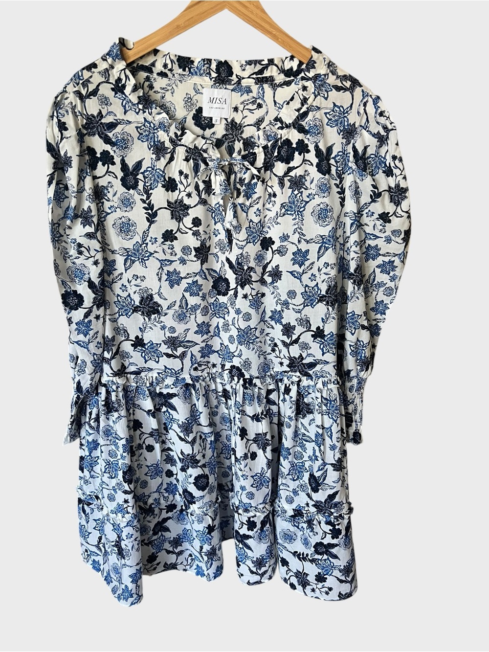 MISA Los Angeles maya floral tiered mini swing dress.